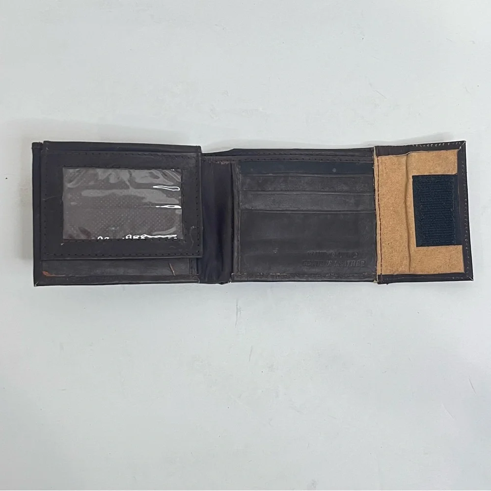 Hand Crafted Genuine Leather Mens Wallet Slim Trifold Wallets With ID Window